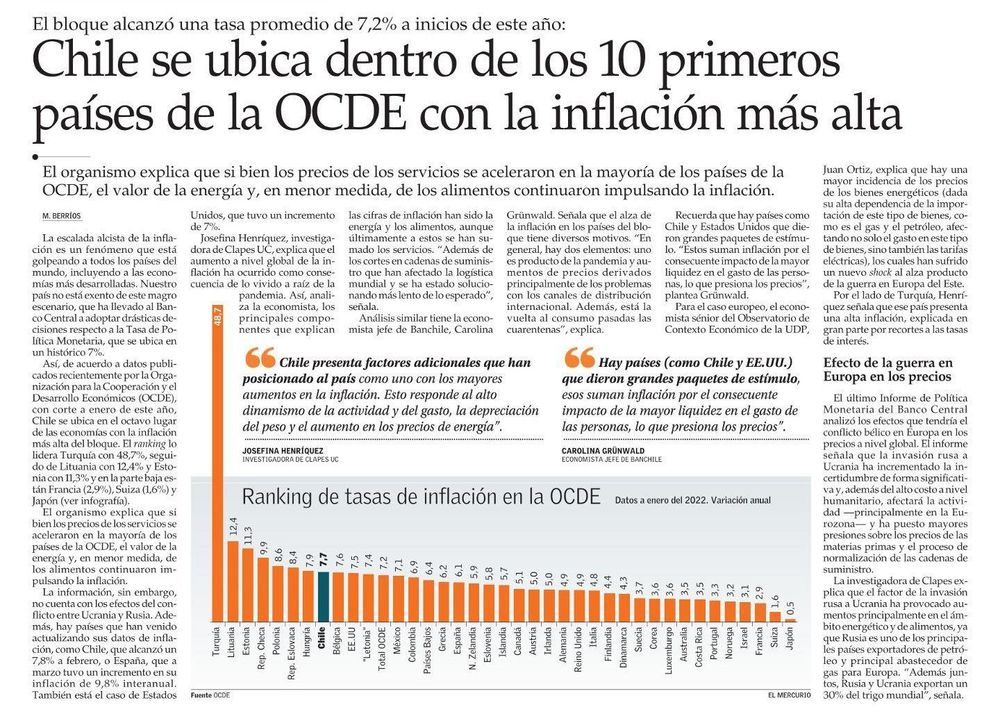 Clapes UC | Chile se ubica dentro de los 10 primeros países de la OCDE ...