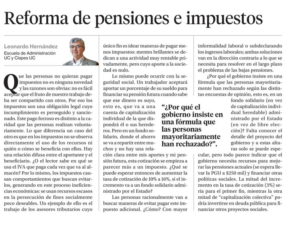 Clapes UC | Reforma de pensiones e impuestos