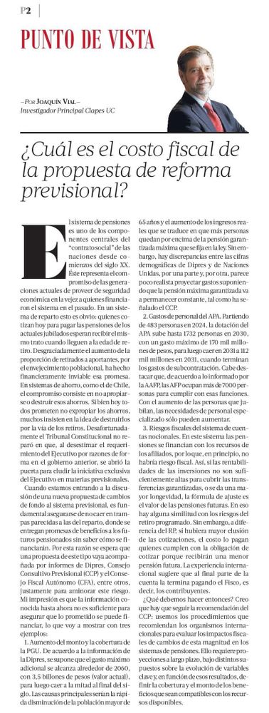 Clapes UC | ¿Cuál es el costo fiscal de la propuesta de reforma ...