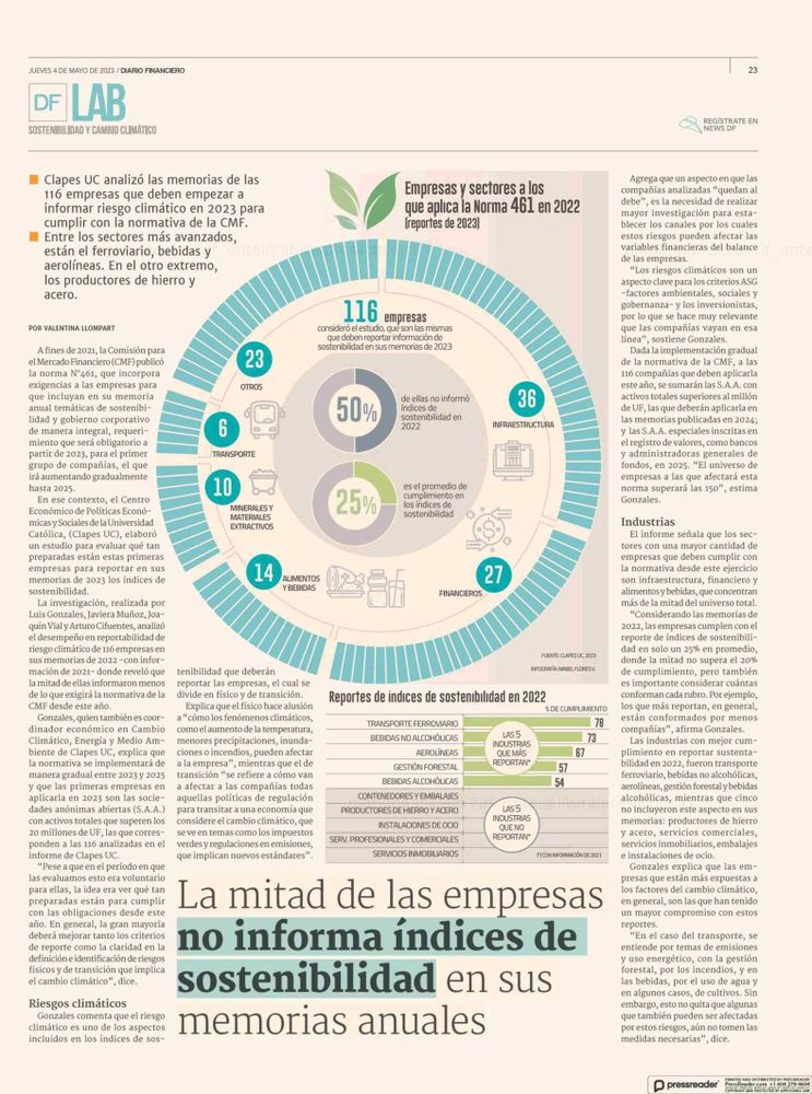 Clapes UC | La mitad de las empresas no informa índices de ...