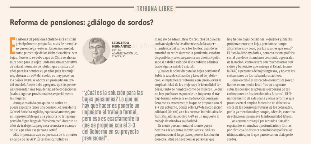 Clapes UC | Reforma de pensiones: ¿diálogo de sordos?