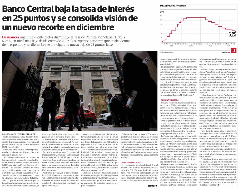 Clapes UC | Banco Central baja la tasa de interés en 25 puntos y se ...