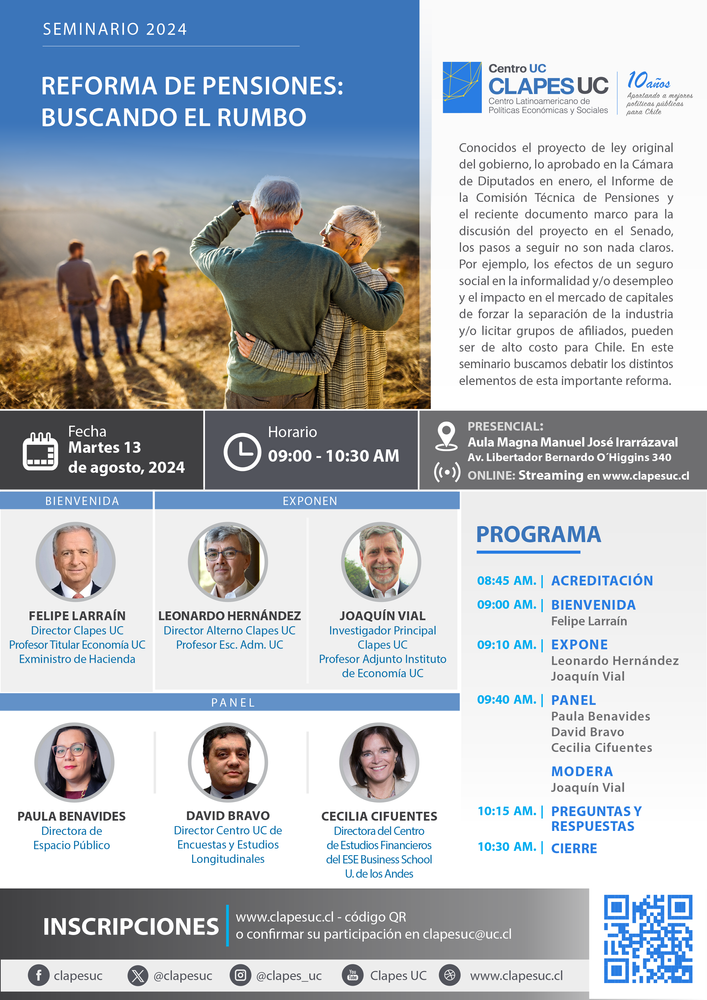 Clapes UC | Seminario Clapes UC: "Reforma de pensiones: buscando el rumbo"