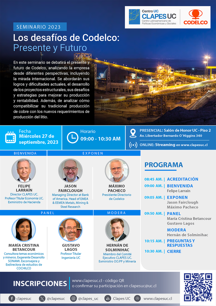 Clapes UC | Seminario CLAPES UC: "Los desafíos de Codelco: Presente y ...